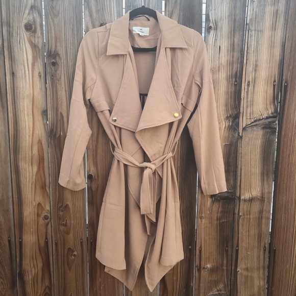 Joompy Jackets & Blazers - Long Tan Joompy Trench Coat